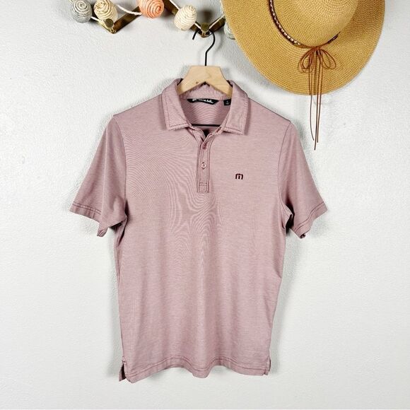 Travis Mathew The Zinna Polo Heather Cardinal Petulance Golf Polo Size Small - Picture 8 of 9